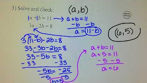 Unit 5 - Solving Linear Systems Using Substitution