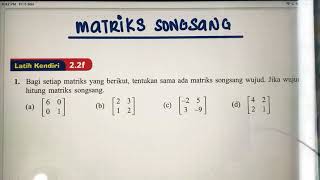 Matematik KSSM Matriks Songsang