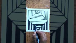 3D art trick illusion on paper#how to draw illusion drawing#shorts#drawing for beginners