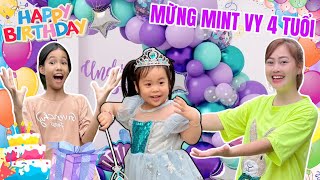 Mẹ Hà Hà Hí Bí Mật Trang Trí Bữa Tiệc Sinh Nhật Màu Tím Mừng Em Mint Vy Tròn 4 Tuổi I Hà Hà Hí Vlog