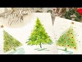 How to Paint Christmas Trees the Easy Way - Beginners Watercolor Tutorial - Quick Simple Xmas Cards