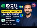 Lecture 3C || Excel Lookup Functions Tutorial | VLOOKUP, HLOOKUP, XLOOKUP, MATCH + INDEX