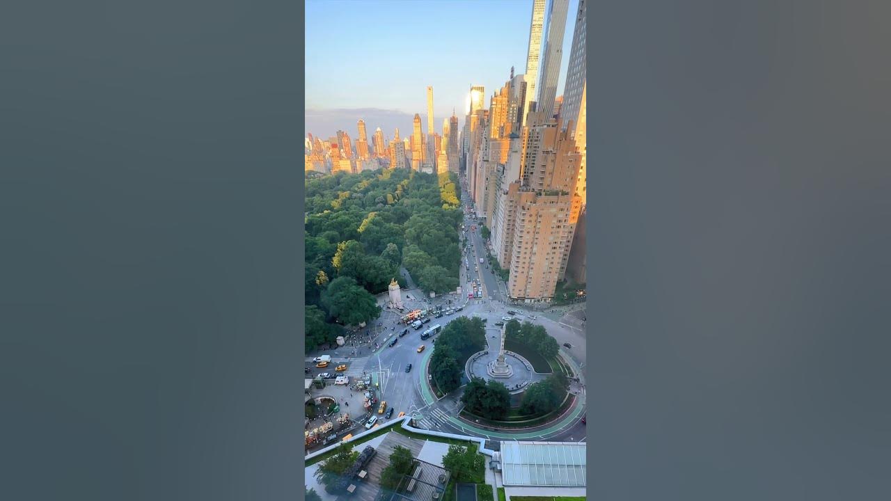 View of Columbus Circle, Central Park South and Central Park from Mandarin Oriental New York City