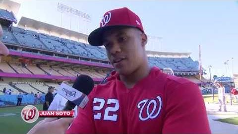 Bob Carpenter catches up with Juan Soto prior to the NLDS