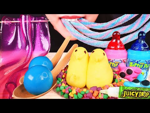 MOST POPULAR FOOD ASMR: SHEET JELLY, EDIBLE SPOONS, CANDY STRAWS, EARTH GUMMI, NERDS ROPE, PEEPS 咀嚼音