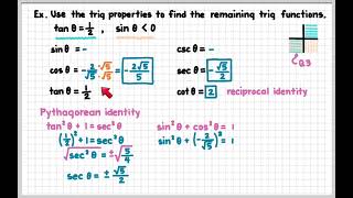 6 3 #6 Finding the Trig Functions Ex2 6 21