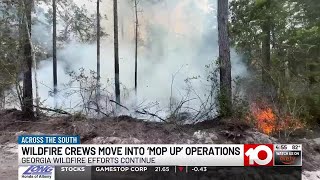 Wildfire crews move into ‘Mop Up’ operations as fire containment improves