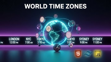 Build a World Clock with Tailwind CSS - Complete Tutorial (HTML, CSS, JS) - Write in Code