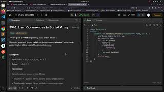 Leetcode 3940 | Limit Occurrences in Sorted Array | Weekly Contest 503