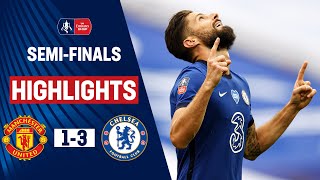 Chelsea progressed to the heads up fa cup final after beating
manchester united at wembley stadium. olivier giroud and mason mount
both scored help put th...