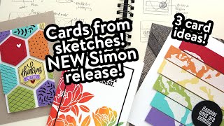 Colorful Rainbow Cards using NEW Simon Stamps & Dies