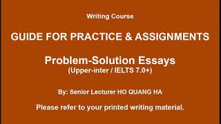 Guide for Practice: Problem-Solution Essays (Upper-inter)