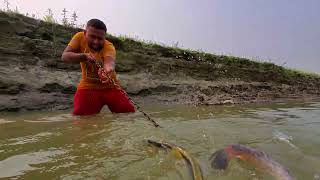 Wow Unbelievable Fishing Method In River Underwater Monster Fish Catching By Chain#fishing