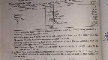 Sol. of ques no.7,8,9,10,11&12of Dissolution of Partnership Firm-2,B.Com Part1,Dr. SK Singh Account