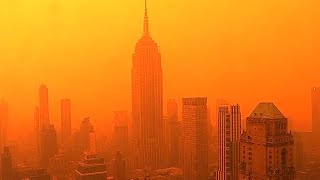 New York City skyline turns orange due to Canada wildfires