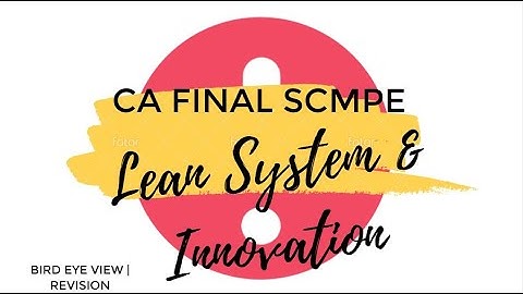 CA Final | SCMPE | Lean System & Innovation Quick Revision | Bird Eye View | Akshay Mantri