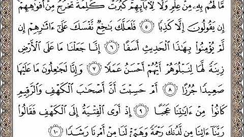 سورة الكهف من آية 1 الى 16