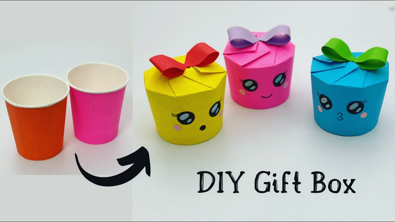 Paper Cup Gift Box/Handmade Best gift box idea/Beautiful Birthday gift idea/paper gift