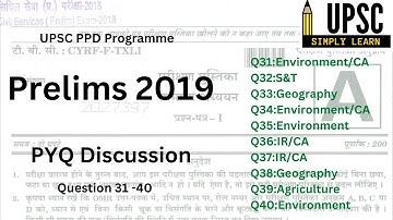 Prelims 2019 PYQ discussion| Question 31-40| #upscprelims #upsc2023 #pyqdiscussion #pyq #upsc #ias