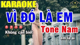 Karaoke Vì Đó Là Em Tone Nam Nhạc Sống | Trọng Hiếu