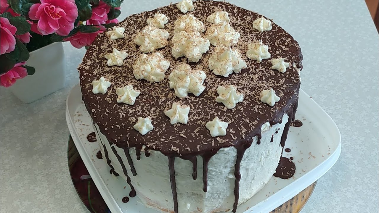 ДОМАШНИЙ ТОРТ//ODDIY BISKVITLI TORT TAYYORLASH. KAMHARJ VA OSON - YouTube