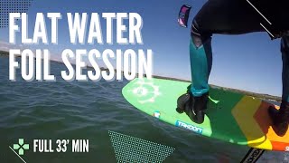 FULL KITE FOIL SESSION ON FLAT WATER LAGOON