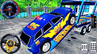 Police Vehicles Lightning McQueen - US Police Car Transporter 3D - Android GamePlay #3 screenshot 4
