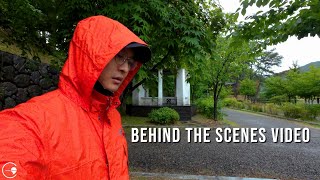 Behind the scenes on a rainy day. How to make a video. introduction of equipment