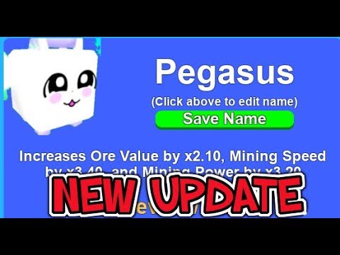 I Got The New Pegasus Pet In Mining Simulator Roblox Youtube