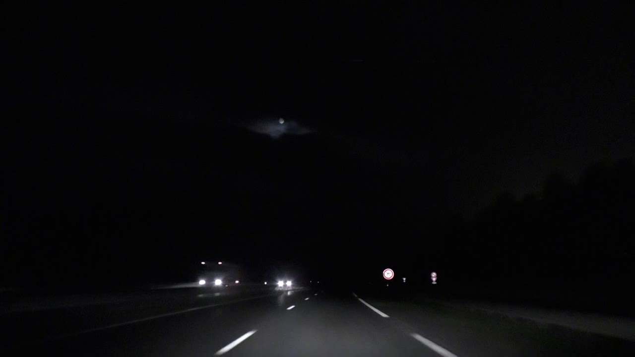 Night Drive On The D767 & N12 E50 Between Lannion & Guingamp, Brittany, France
