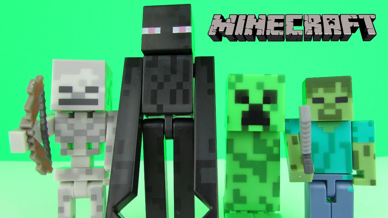 DIY Minecraft Hostile Mobs Minis Set - Steve, Creeper, Zombie, and Spider 