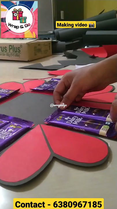 chocolate explosion box making ❣️#viral #handmade #gift #tamil #lovegift #creative #chocolate #diy 💕