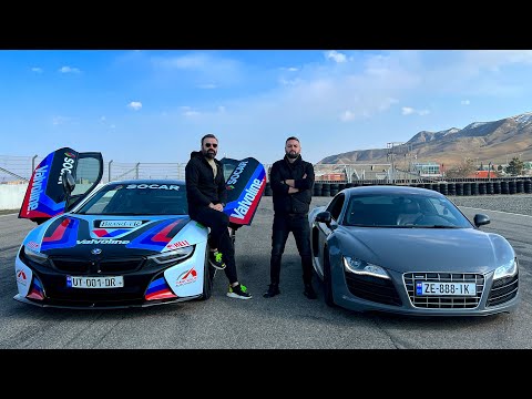 დაბრენდილი BMW i8 vs AUDI R8 - დრაგი ავტოდრომზე