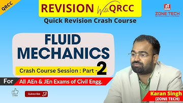 Quick Revision Crash Course | SSC JE 2024 | Fluid Mechanics Part-2 | Civil | Karan Sir | ZONE TECH
