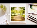 misty forest watercolour painting 🌳 unboxing new art supplies from etchr lab! 🎨 asmr