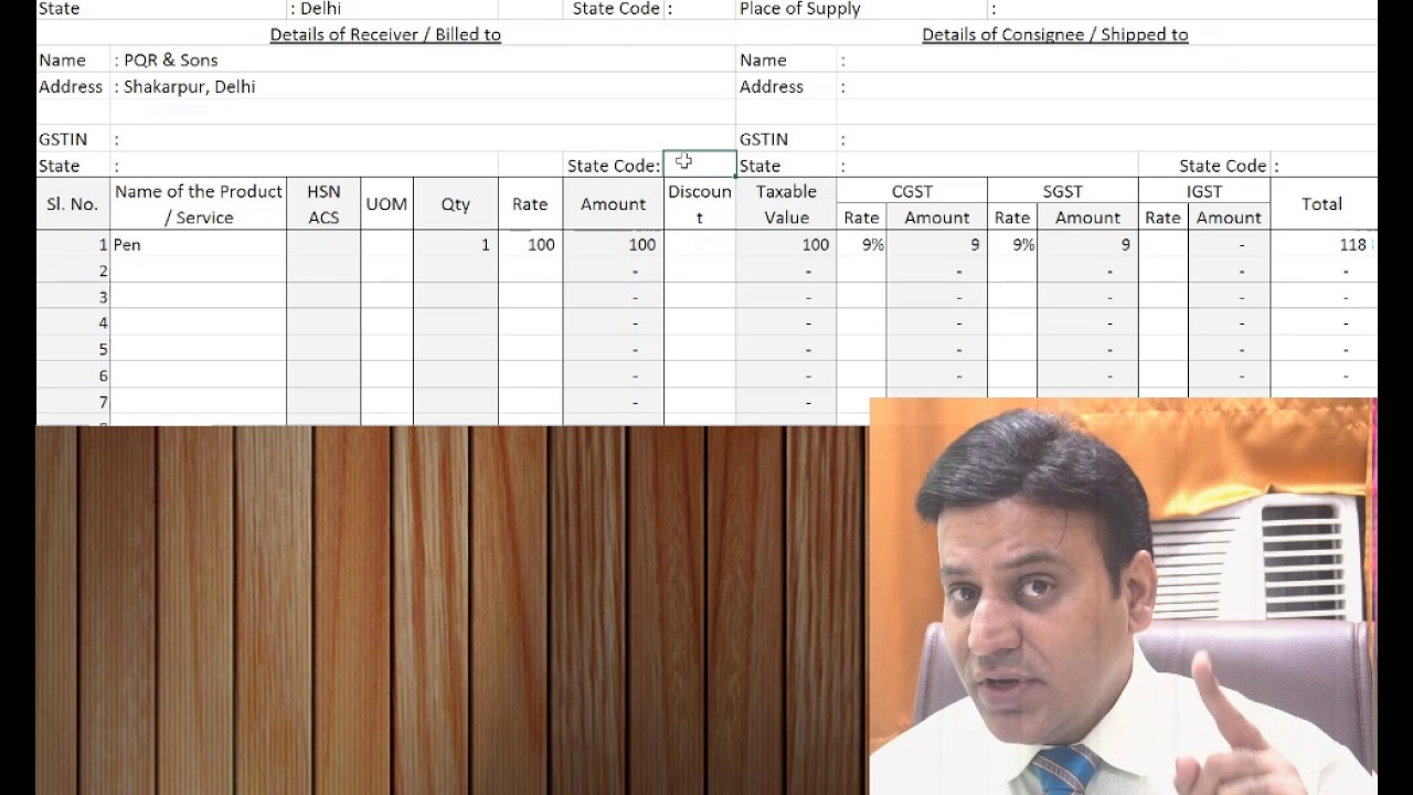 gst 2017 how to prepare invoice goods services tax youtube prepare invoice