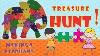 Treasure Hunt ! Making an Elephant with Numbers | Wooden Puzzle