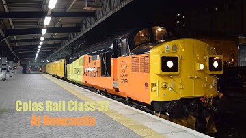 Colas Rail Class 37 No.37099 ‘Merl Evans 1947 – 2016’ Departs Newcastle Central Station  [HD]