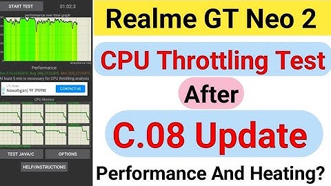 Realme GT Neo 2 CPU Throttling Test After the Update C.08||15 Minutes CPU Throttling Test Realme GT