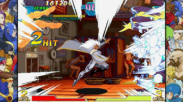 Marvel Vs Capcom 1 Playthrough with Venom and Captain Commando (Max) Difficulty