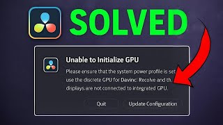 How To Fix DaVinci Resolve GPU Initialization Failed