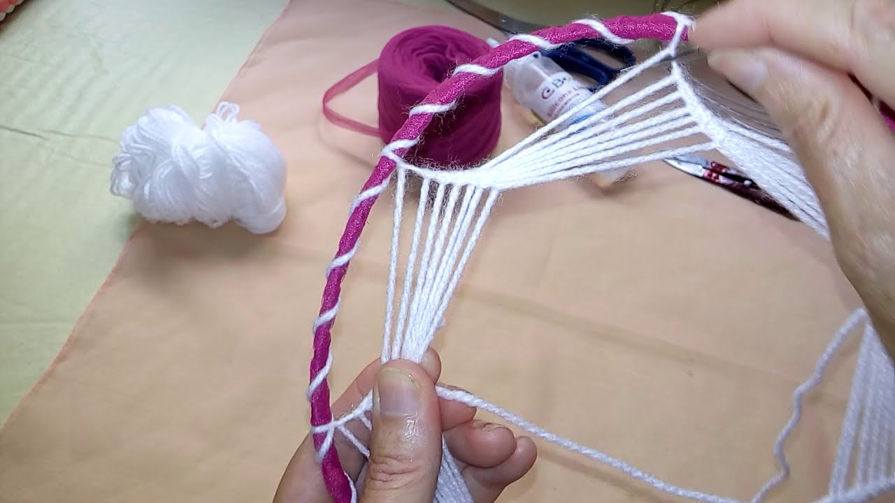 ❄️Como Tejer Atrapasueños 🧵 Punto Espiral 19🧵💝Dream catcher Spiral Point☀️Filtro dos Sonhos