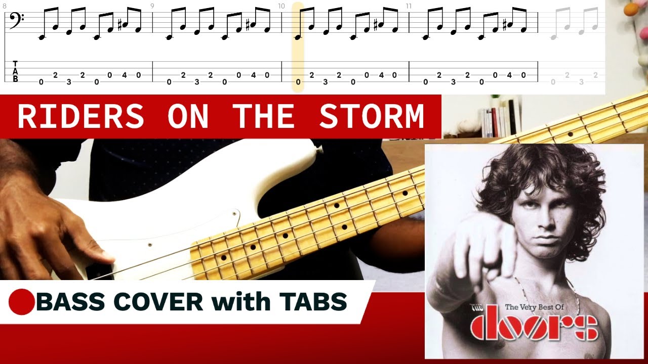 Riders on the storm The Doors (BASS COVER + TABS) YouTube