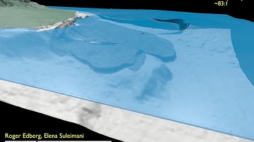 Numerical simulation of underwater slide and a tsunami.