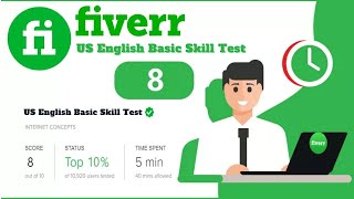 US English Basic Skill Test Passed With 8.8 Score | Article Writing Gigs Publish Fiverr Skill Tests