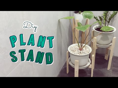 DIY ขาตั้งกระถางต้นไม้ด้วยอุปกรณ์ที่มีอยู่ที่บ้าน: How to Make Wood Plant Stand (Minimal Style) 🌳