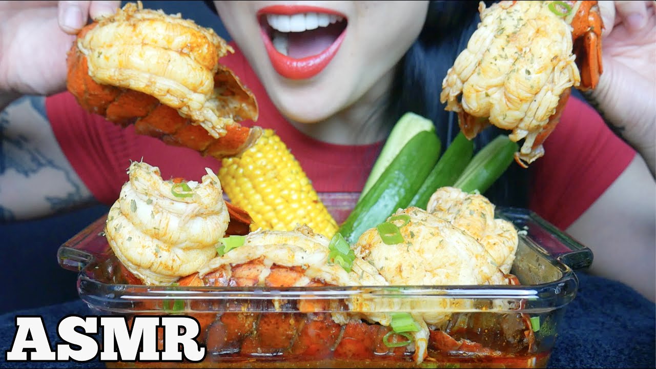 ASMR LOBSTER TAIL SEAFOOD BOIL (EATING SOUNDS) NO TALKING | SAS-ASMR