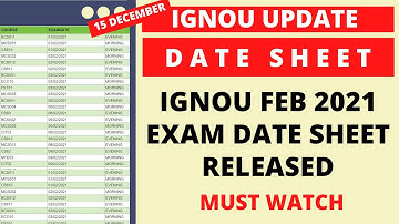 (MUST WATCH) IGNOU FEB 2021 EXAM DATE SHEET RELEASED | IGNOU DATE SHEET FOR FEB 2021 EXAMS