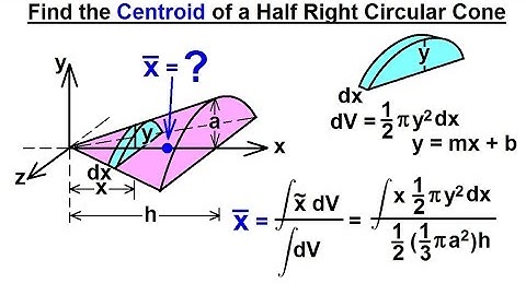 Mechanical Engineering: Centroids in 3-D (6 of 19) Half-Right Circular Cone (X-Coordinate)