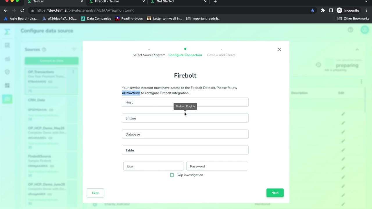 Telmai - Firebolt integration